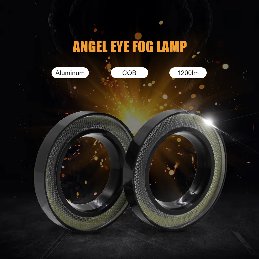 2pcs LED Angel Eyes Bulb Halo Ring Lamp Car Daytime Running Light 64mm 76mm 89mm DRL Fog Light Styling Light Decorative Lights