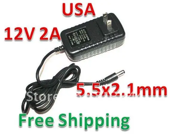 

DHL Free Shipping 50pcs/lot AC 100-240V to DC 12V 2A Power Adapter Supply Charger For LED Strips Light 24W Power