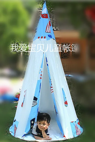 The New Large Printed Cotton Canvas Boats Rockets Game House Children Toy Tent Baby Educational Room