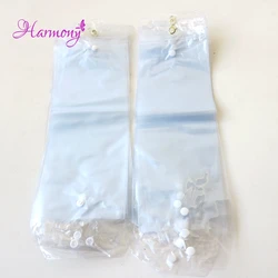30pcs/lot 14inch-24inch plastic pvc bags for packing hair extension transparent packaging bags with Button
