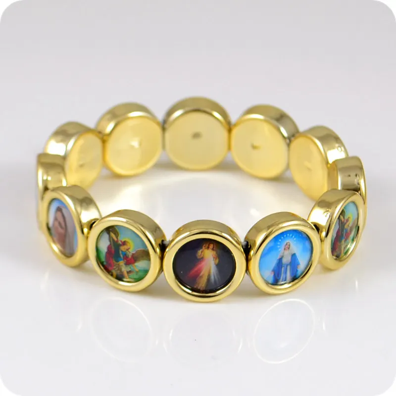 NEW DESIGN 15mm Icon Bracelet JESUS SAINTS Maria Angel Catholic Fashion Religious Jewelry