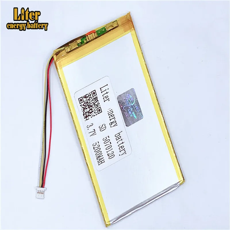 

Разъем 1,0-4 P 5070120 3,7 V 5200mah планшетный ПК lipo батареи перезаряжаемые литий-ионные полимерные батареи