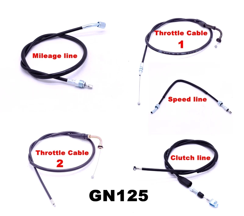 Free shipping motorcycle pull line GN125 throttle line Clutch line for Suzuki GS125 HJ125-8 mileage line Speed line 125cc parts