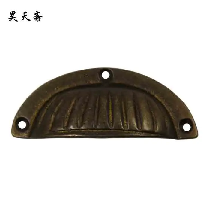 [Haotian vegetarian] Chinese antique copper drawer handles traditional classic semicircle hand to pull the handle HTD-179