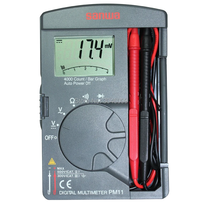 Japan sanwa PM11 Digital Multimeters / Pocket Type, Compact Meter Multimeter Resistance / On / Off / Frequency / Diode Test