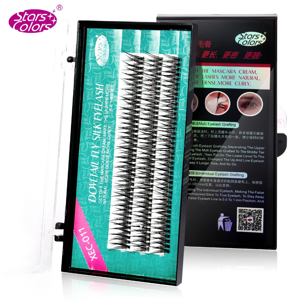 10 Boxes/lot C Curl Natural False Eyelashes Individua Eye Lashes Grafting Encryption Silk Fake Dovetail Fly Eyelash Extension