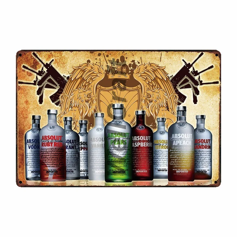 [ WellCraft ] Vintage  VODKA Beer Metal Sign Wall Plate Painting Personality Decor FG-246