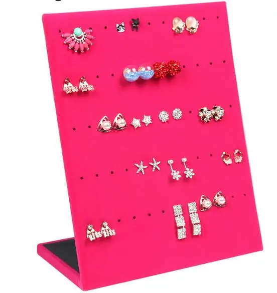 Hot selling 60 Holes Ear Ring Jewelry Display Stand Jewelry Trumpet Display Shelf Board Pin Earrings Holder Jewelry Store Shelf