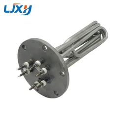 LJXH 140mm Flange Steaming Machine Heating Element,380V9KW/12KW/18KW/24KW Stainless Steel Heating Pipe for Electric Steam Boiler