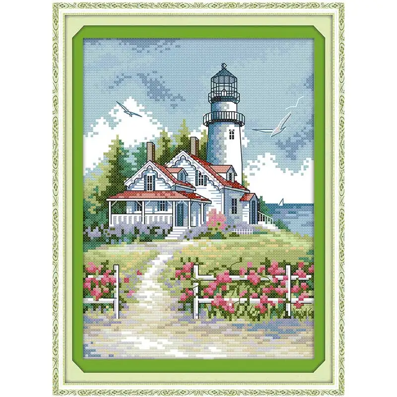 Lighthouse (2) Patterns Counted Cross Stitch 11CT 14CT Cross Stitch Set Wholesale Scenery Cross-stitch Kit Embroidery Needlework