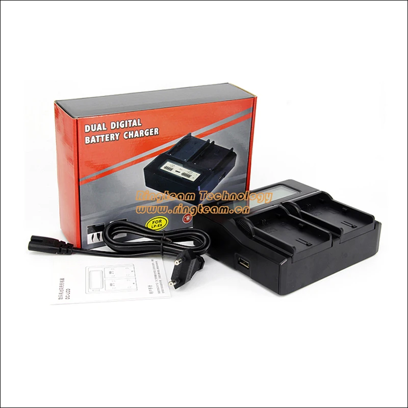 LPE6 LP-E6 البطارية السريع شاحن مزدوج مع LCD لكانون كاميرات رقمية EOS 5D علامة 2 3 4 6D 6D2 7D 7D2 60D 60Da 80D XC10