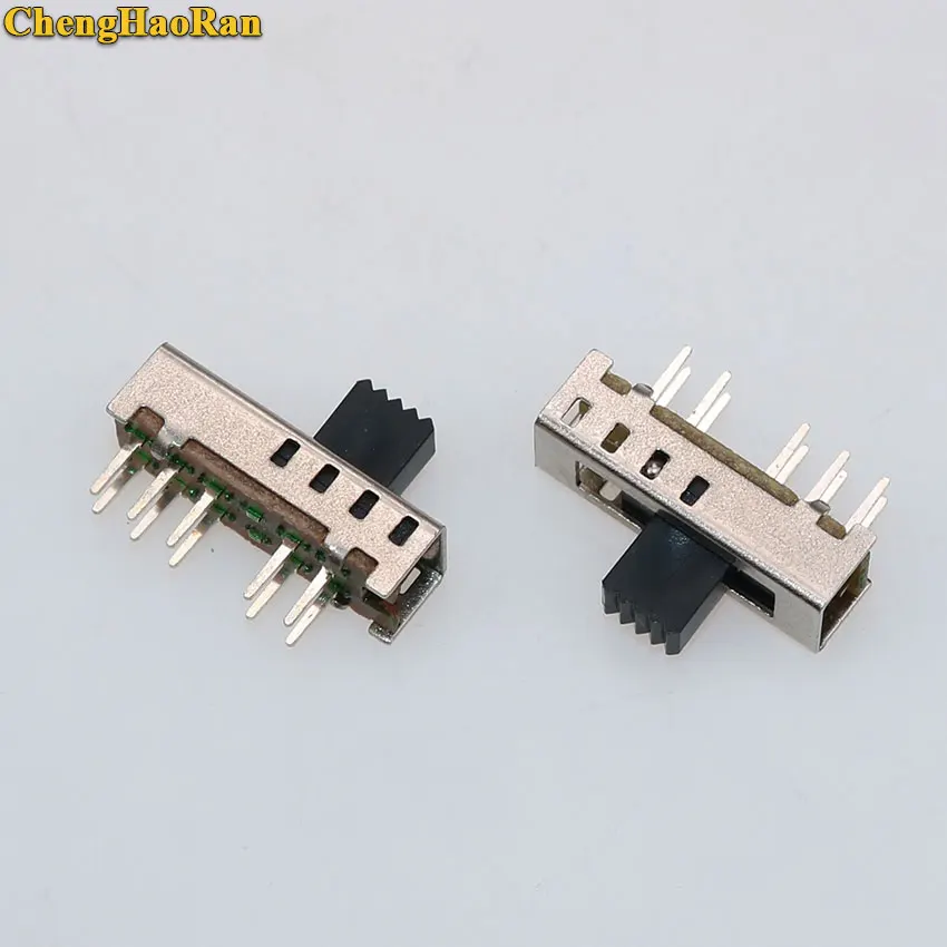 ChengHaoRan 5pcs SS24E01-G5 Slide Switches Vertical 10 Pin 4 Position Toggle Switch Flashlight Switch 2P4T DP4T DC 50V 0.5A