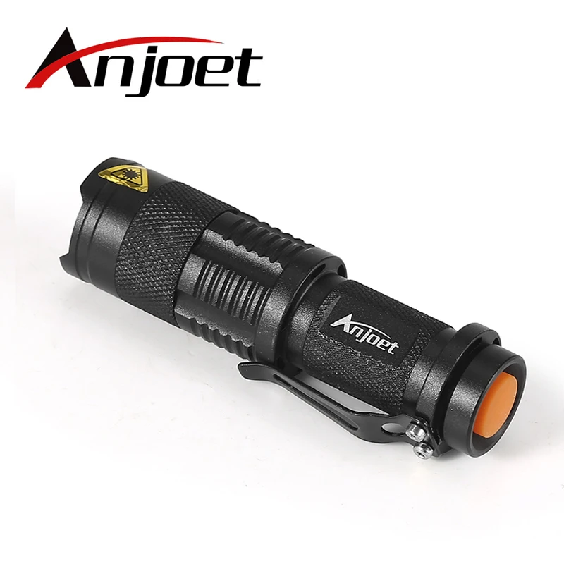 Anjoet Adjustable Focus Mini Flashlight CREE Q5 2000 Lumens LED 3 Mode Flashlight Torch Lantern AA 14500 Torch Linterna Mount