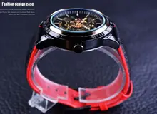 Men's Skeleton Automatic Watch Black Leather #4