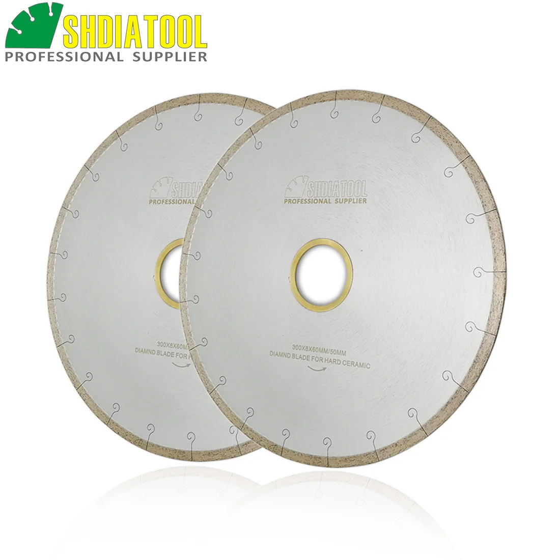 Shdiatool 2 Pcs/PK Dia 300 Mm/12 "atau 350 Mm/14" Diamond Saw Blades dengan Hook Slot Keramik Tile Porcelain Cutting Disc Berlian Roda