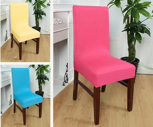 

Colors Dining Chair Covers Spandex Strech Elastic Chair Covers For Wedding Party Home Deco Cover on a Chair 40-60cm