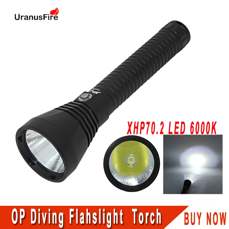 

Uranusfire XHP70.2 LED Diving Flashlight waterproof lanterna tatica 26650 high power led flash light xhp70 4000 lumens