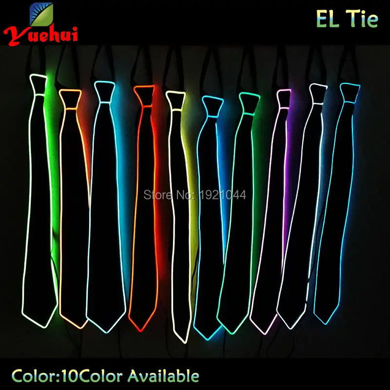 Hot Sales LED Luminous Light up Tie EL Wire Neon Light up Necktie Wedding Tie Club Cosplay Party Costumes Glowing Supplies