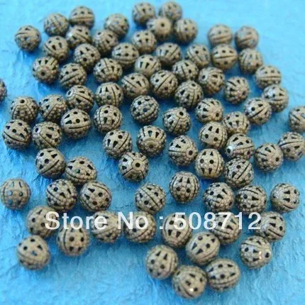 

Free shipping!!!!! wholesale 1000pcs 6mm ANTIQUE BRONZE FILIGREE BEADS/End Spacer Beads 4mm