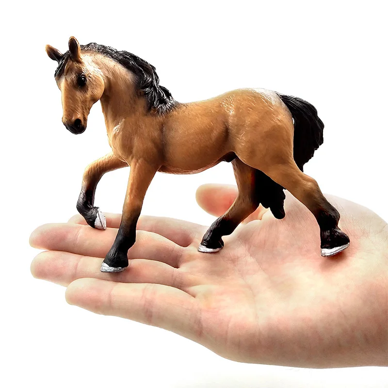 New Zoo Simulation Farm animal Plastic model building Hanoverian Wild Horse figurine PVC toy garden Action figures Gift For Kids