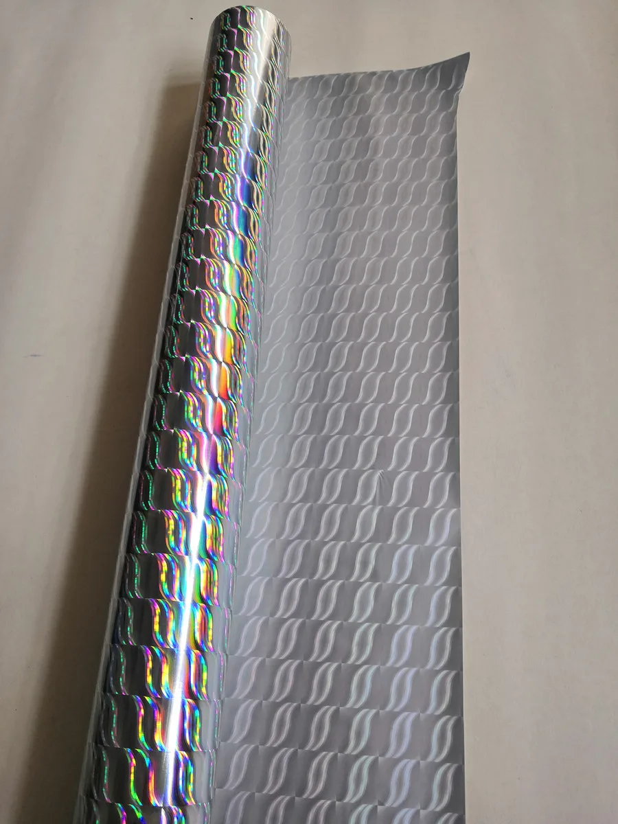 Folia holograficzna w kolorze srebrnym wzór przepięcia B11 prasa na gorąco na papierowej etykiecie kartowej lub folii do tłoczenia materiałów plastikowych