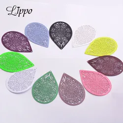 30pcs AA1533  49*33mm Filigree Water Drop Big Charm Brass Teardrop Pendant DIY Earring findings Fermoirs Pour Fabrication Bijoux