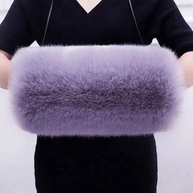 1 Pcs Women Winter Muff Fluffy Hand Warmer Thickening Faux Fur Warm Gloves Gloves Warmer Accessories LWW9109