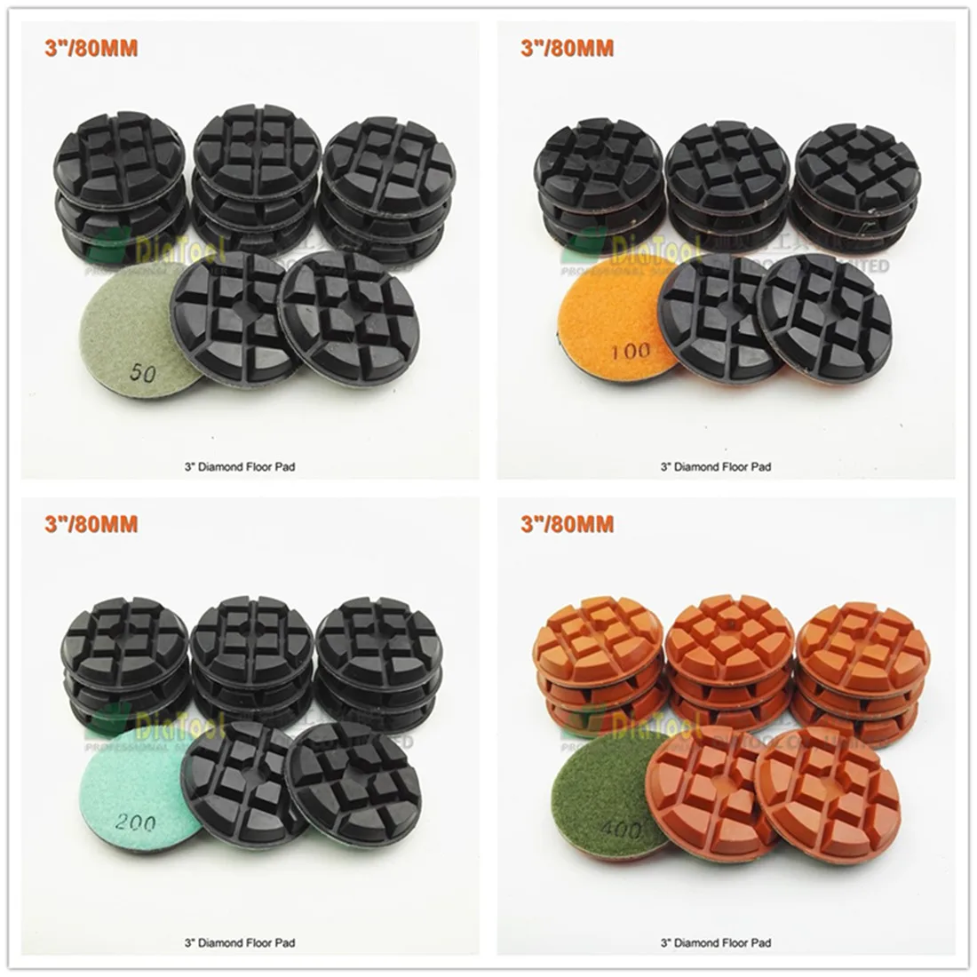 

SHDIATOOL 12pcs 80mm diamond floor sanding disc SA622 3" Resin bond diamond floor polishing pads