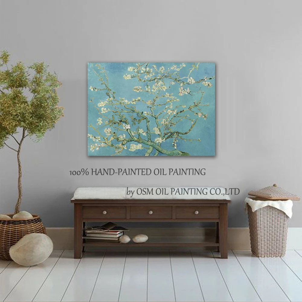 Artist Handmade High Quality Vincent Van Gogh Almond Blossom Oil Painting on Canvas Reproduction Almond Blossom Oil Painting