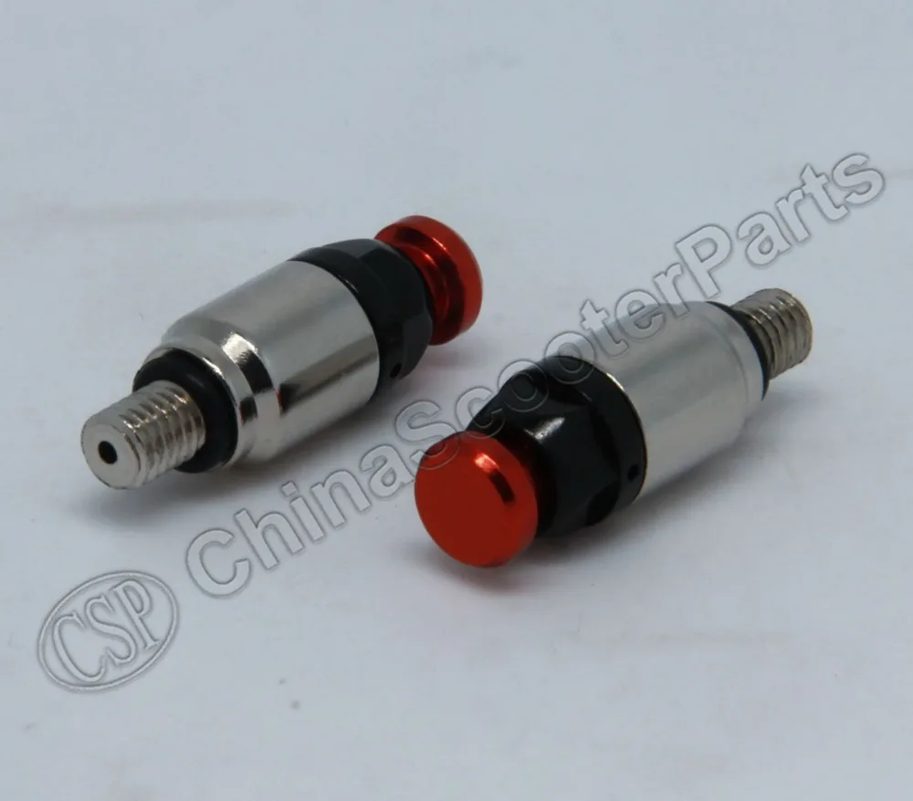 2PCS M5 X 0.8มม.Air Bleeder วาล์วส้อมสีแดง Air Bleeder วาล์ว Fit สำหรับ Honda Yamaha motocross Dirt Bikes