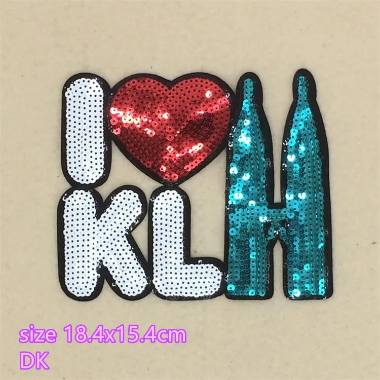 1 pcs 18x15cm Big Sequins Embroidered Patch Badge Sew on Motif Dress Evening wear Bag Applique