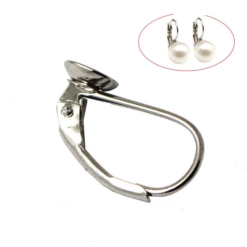 Beadsnice ID27512 100% pure 925 sterling silver french earrings leverback earring hook with 5mm base diy earring components