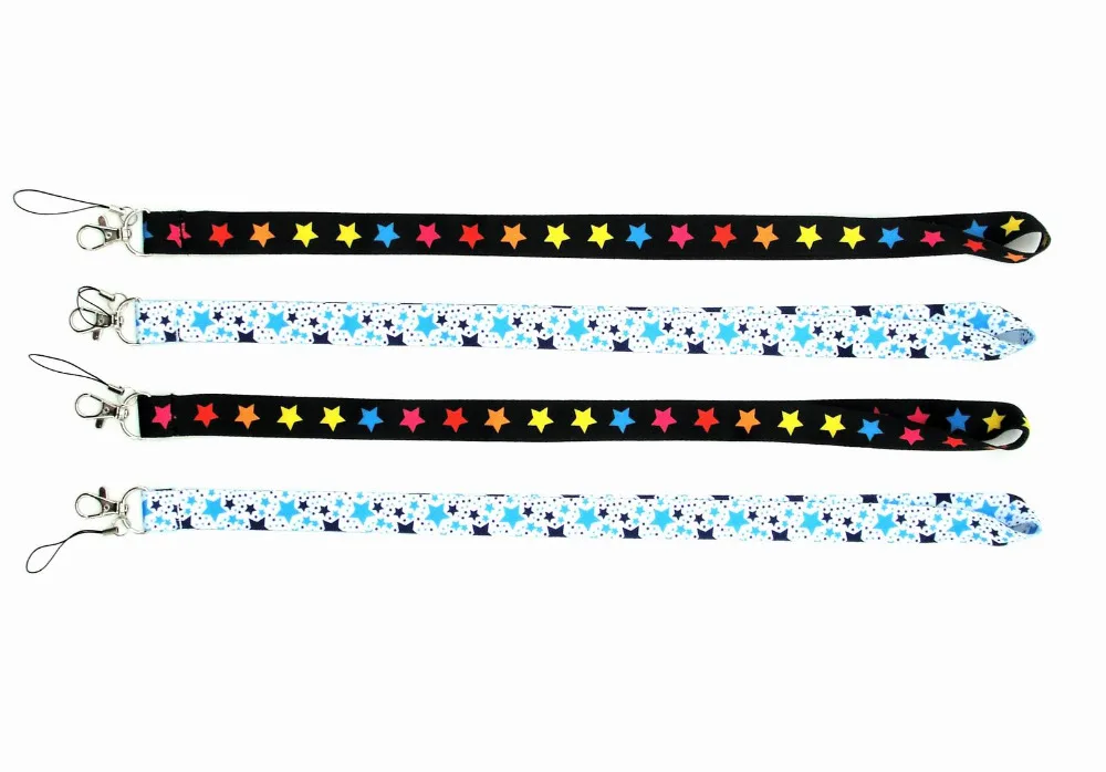 New 50Pcs stars mixed popular Anime Cartoon Neck Straps Lanyards key ID Card QW-505