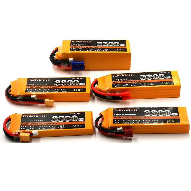 TCBWORTH RC Helicopter LiPo Battery 6S 22.2V 3300mAh 60C For RC Airplane Quadrotor Drone Car Boat Truck RC Lithium Batteries