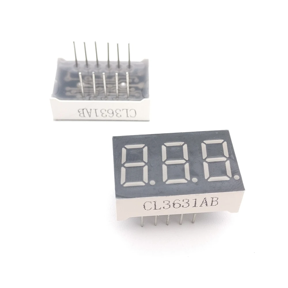 10pcs New 3 Bit 0.36 inch Digital Tube LED Display Blue Light 7 Segment Common Cathode/Anode Wholesale