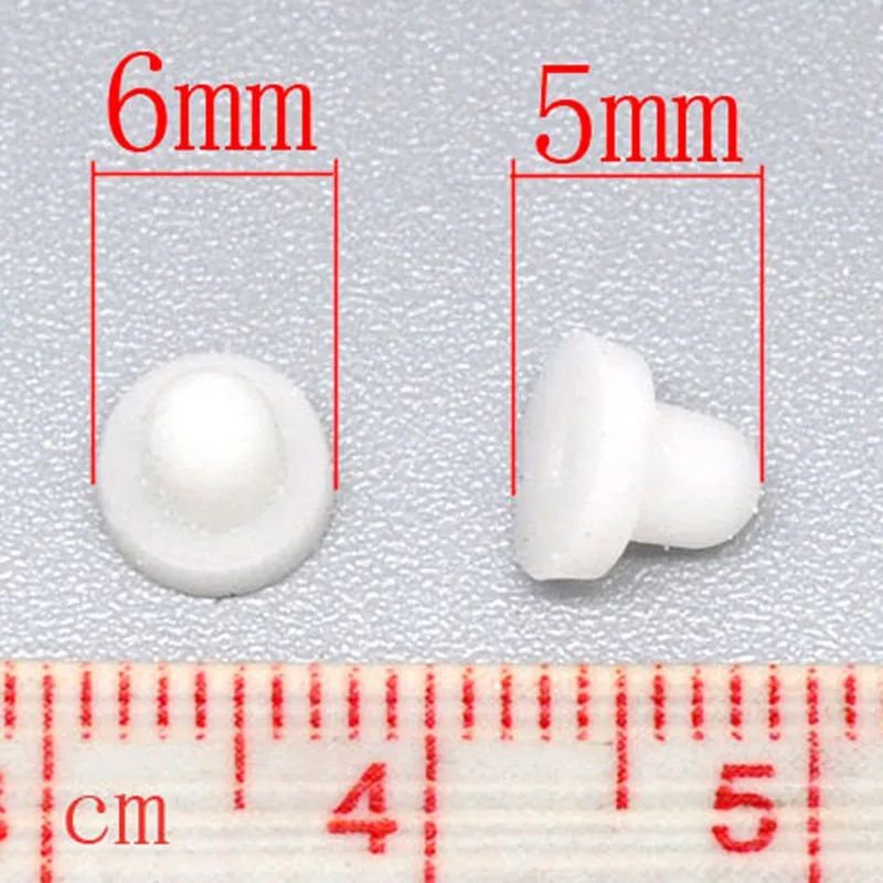 Pads for Clip-On Earrings Stoppers White Rubber Jewelry DIY Making 6x5mm 100Pcs