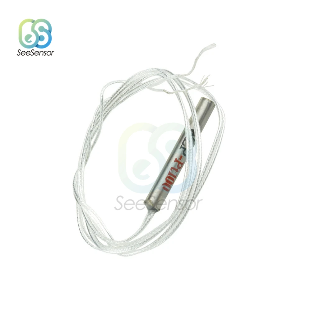 2Pcs PT100 Platinum Resister Temperature Sensor Detector Waterproof Temp Probe -20~450 Celsius