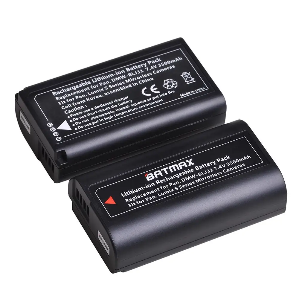 

Batmax 2pc DMW-BLJ31 DMW BLJ31 LG Li-ion cells Battery for Panasonic LUMIX S1, S1R ,S1H, LUMIX S Series Mirrorless Cameras