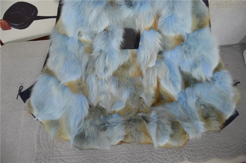 New Army Coat Coyote Blue&Brown Fur,Fashion Mr Winter Real Lightblue Coat Matching Color Mrs Navy Fur Parka Thick Wholesale