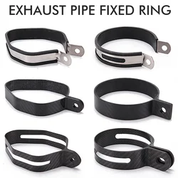 Universal Motorcycle Exhaust Pipe Muffler Escape Moto Project Carbon Fiber Holder Clamp Fixed Ring Support Bracket