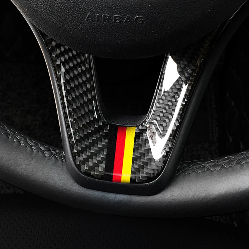 SRXTZM For Mercedes C Class W204 W205 W211 W203 Carbon Fiber car modification interior sticker Steering Wheel Emblem 3D Sticker