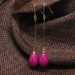 Special high quality long earrings red baking paint glass teardrop 9*13mm eardrop dangle earbob hot sale jewelry B1801