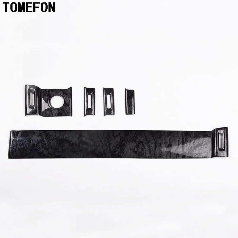 TOMEFON For Range Rover Evoque 2015 to 2018 ABS Carbon Fiber Wood Paint Interior Front Middle Side Panel Air Vent Trim 5pcs