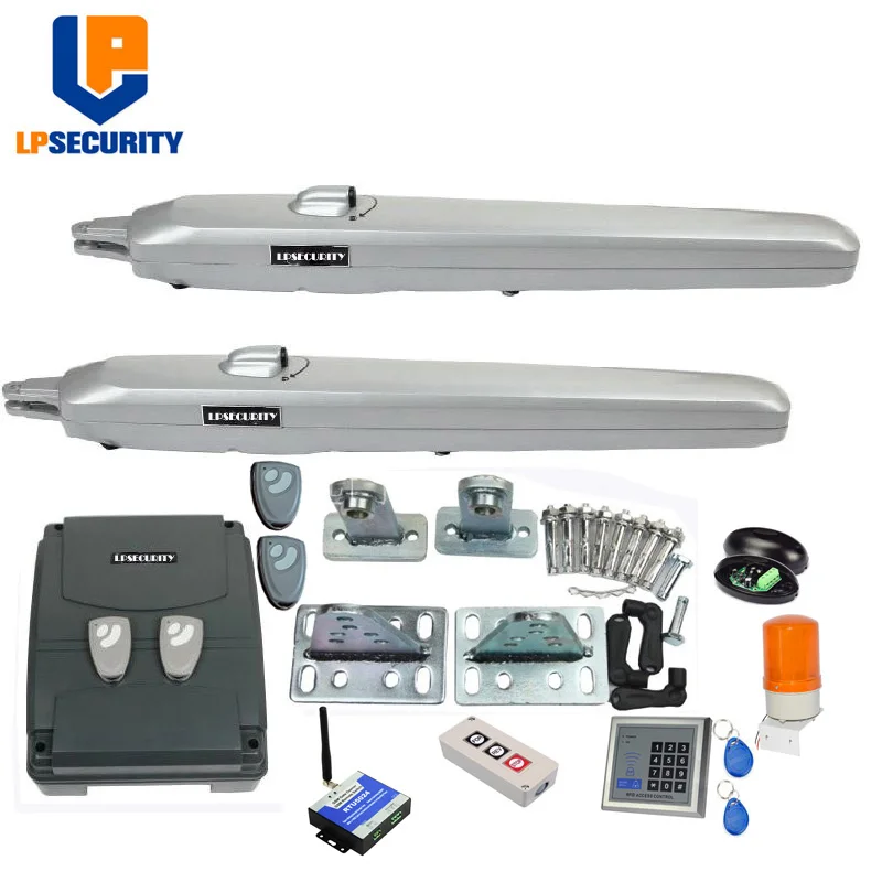 350kg 24VDC electrical swing gate opener motor full kit with 4 remote switch alarm light photocell keypad options