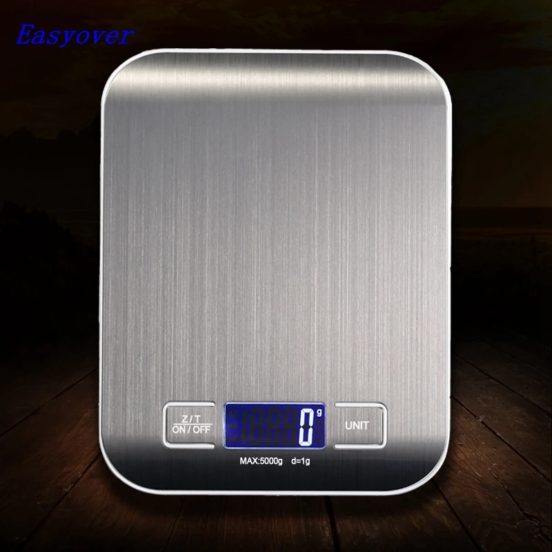 5kg 1g Electronic Digital Kitchen Scale 5Kg*1G Household Cooking Measure Tools Cake Scale Stainless Steel Baking Weight Balance