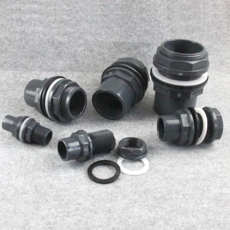 20mm~63mm Hi-Quality UPVC Water Tank Inlet Outlet Joint Overflow Pipe Fittings Water Pipe Head Connector Aquarium Parts