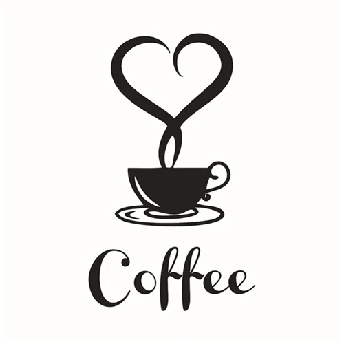 Juego de calcomanías extraíbles para taza de café, pegatinas de vinilo para decoración de cocina, pegatina de pared, puerta de vidrio, 1 Juego, 2017