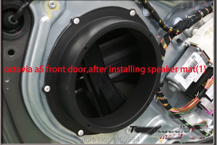 Car Front rear Door Stereo Speaker mat Wire Harness Adapter plugs Plates Bracket Spacers Ring for 2007-2023 skoda octavia a5 a7