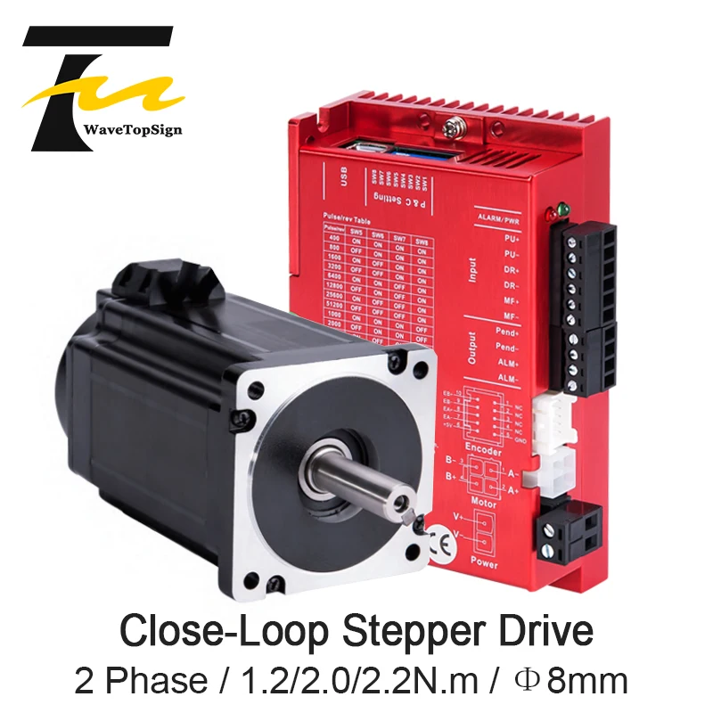 2Phase NEMA23 Closed Loop Stepper Motor 1.2Nm YK257EC56E1-KZ01 Shaft Diameter 8mm With Driver SSD2505M