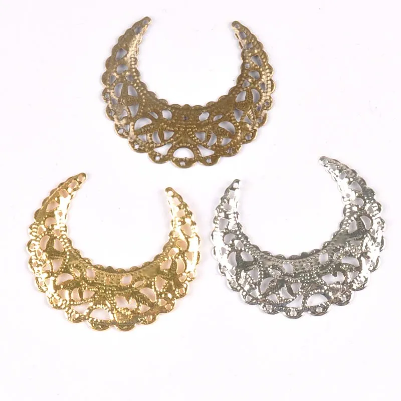 20pcs Filigree Flower Wraps Connector Ancient  Flatback Metal Embellishments Scrapbooking For Jewelry Findings 43x38mm YKL0740